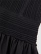 Women's black bi-material maxi dress-8