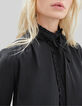 Zwart blouse Pure Edition met lavalli&egrave;rekraag Dames-3