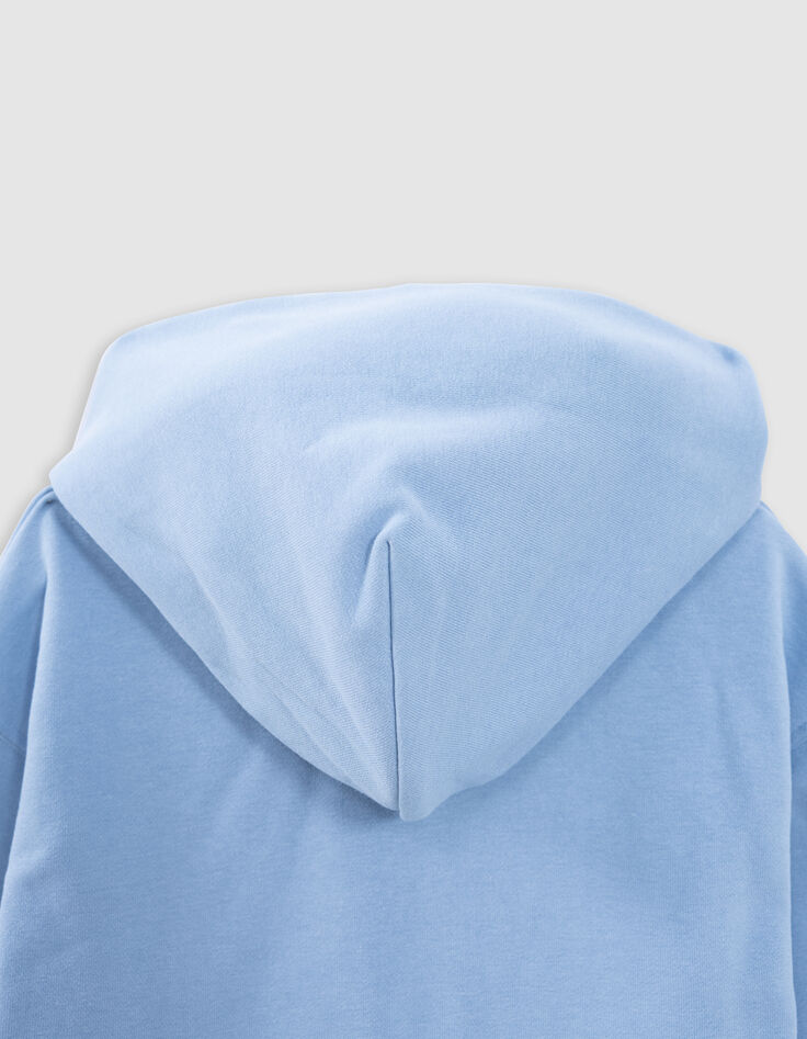 Sweat bleu à capuche motif soleil-lune garçon-7