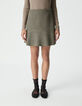 Women’s beige houndstooth short skirt-2