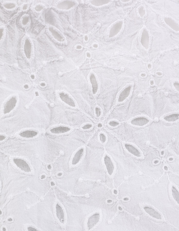 Witte caracotop, schouderbandjes broderie anglaise Dames-6