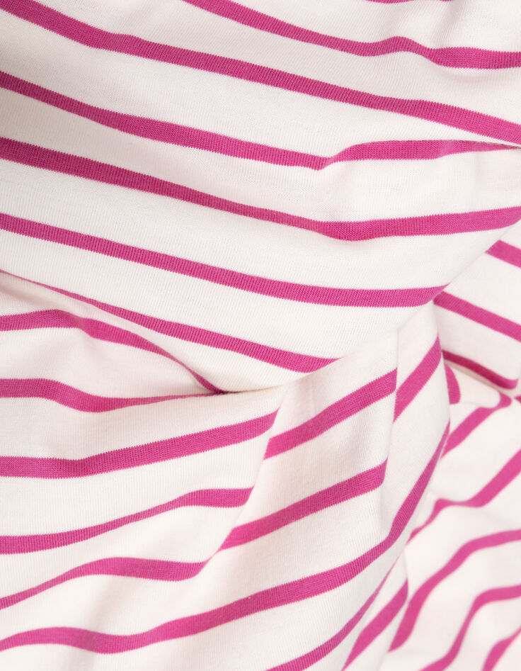 Girls’ organic cotton sailor T-shirt with pink stripes-8
