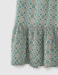 Jupe longue aqua imprimé fleurs fille-4