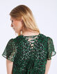 Grünes Maxikleid mit Leo-Print-5