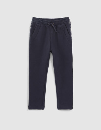 Jogging marine bandes lurex c&ocirc;t&eacute;s fille - IKKS