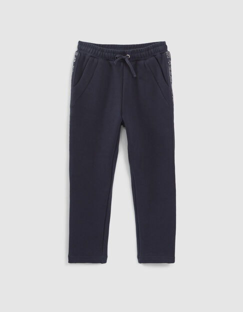 Girls’ navy joggers with lurex side bands