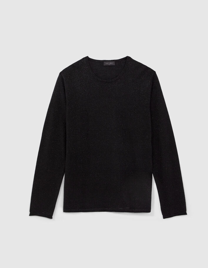 Pure Edition – Men’s black glittery wool knit sweater - IKKS