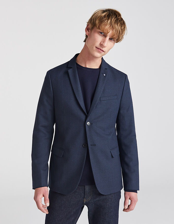 veste de travail en flanelle laine pour homme bleu