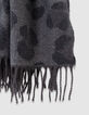 Black leopard jacquard scarf-4