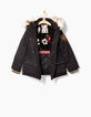 Schwarzer Mädchenparka-5