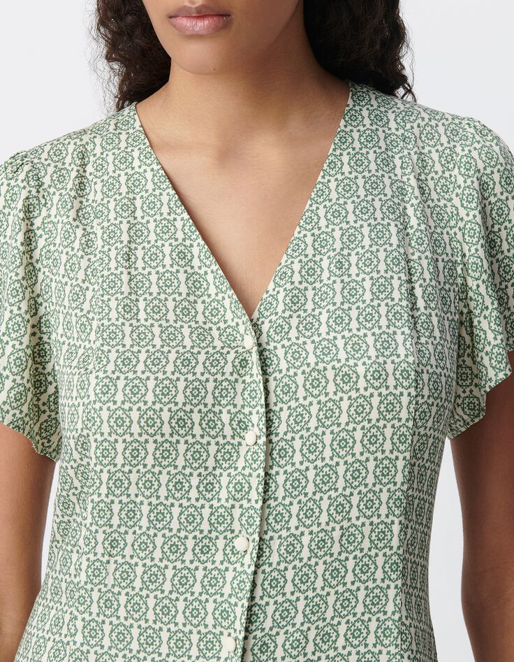 Robe verte LENZING&trade; ECOVERO&trade; ethnique Femme-4