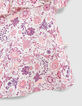 Girls' off-white blouse with violet flower print-4