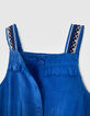 Blaues Jacquard-Mädchentop mit aufgestickten Trägern-2