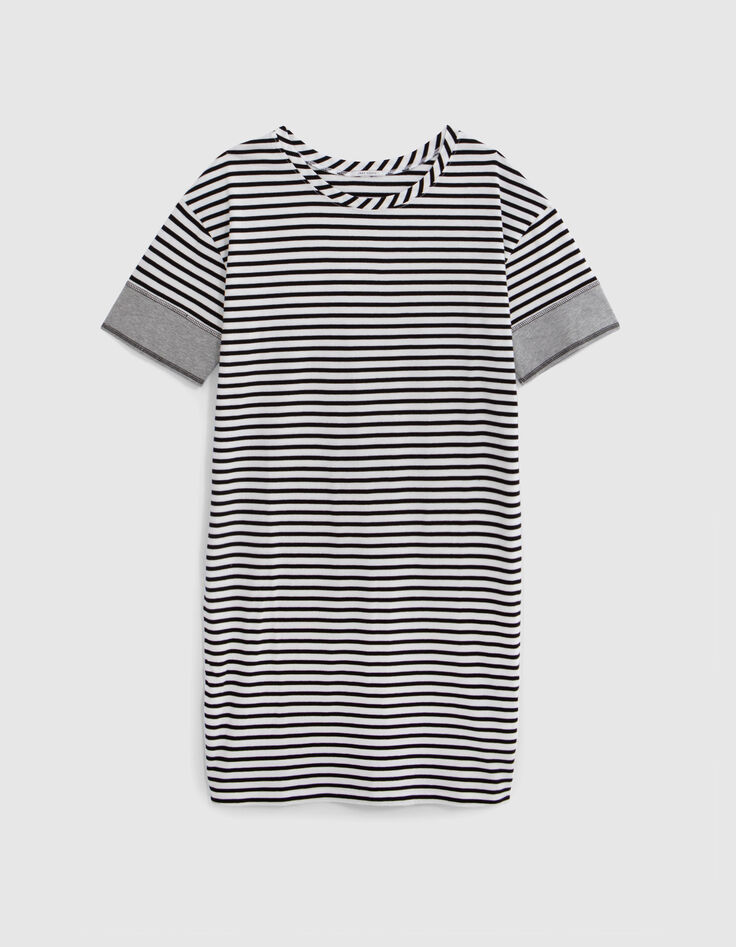 Robe courte ample ray&eacute;e Femme-1