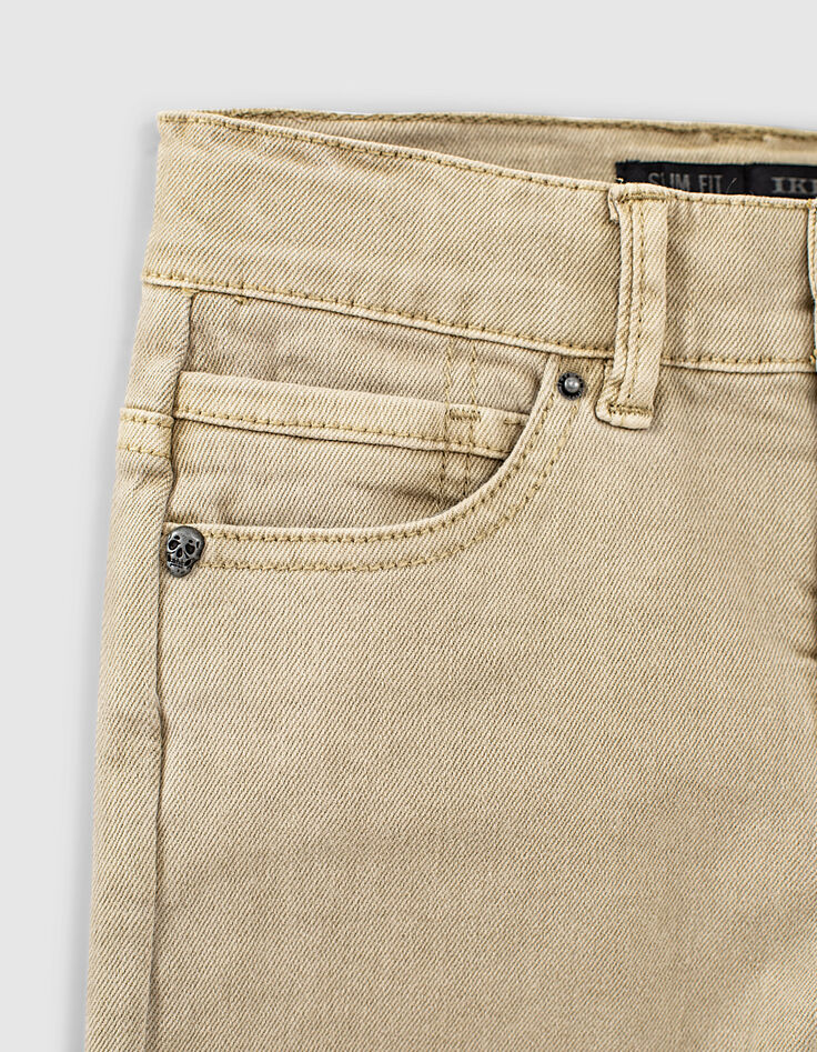 Jean slim beige moyen garçon -4 Jean slim beige moyen garçon -4