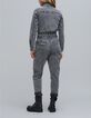 Mono vaquero gris con cremallera para mujer-3