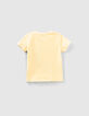 Baby boys’ yellow organic cotton T-shirt with boats-2