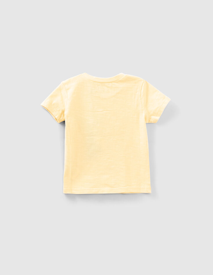 Baby boys’ yellow organic cotton T-shirt with boats-2