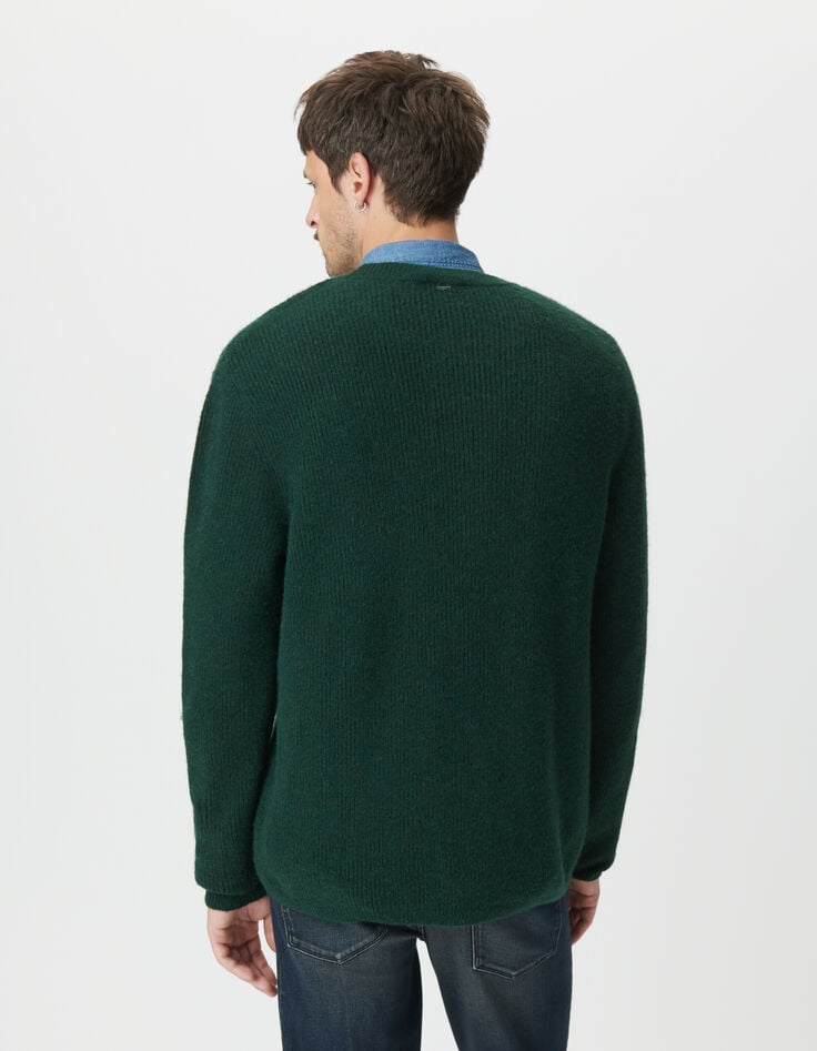 Pull hiver vert tricot mousseux Homme-4 Pull hiver vert tricot mousseux Homme-4
