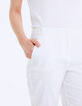 Pantalón sastre tobillero de algodón lino blanco roto mujer-5