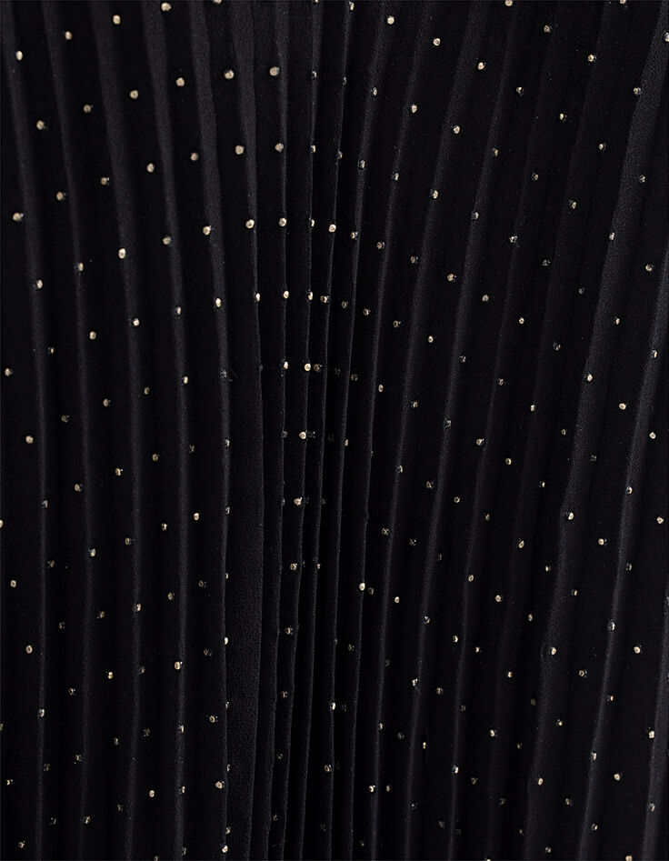 Vestido largo plisado negro bi-tejido Midnight Love niña-5