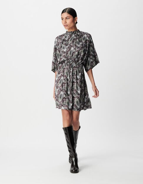 Mujer vestido paisley burdeos - IKKS