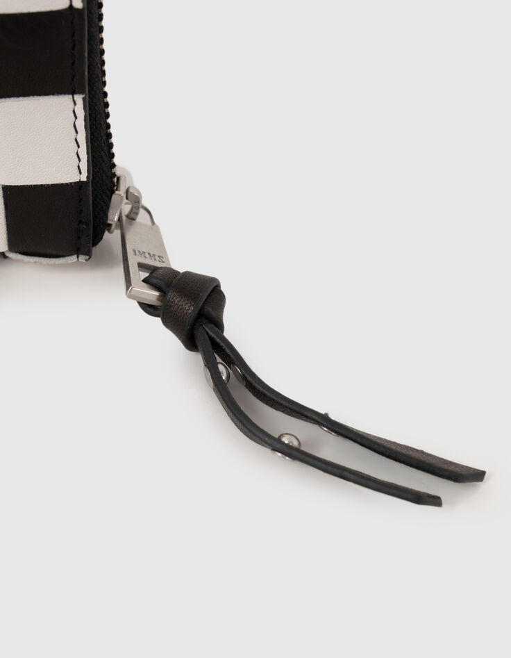 Cartera 1440 mini Compagnon cuero trenzado damero mujer-4
