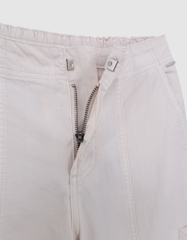 Girl's BATTLE upcycled beige parachute pants-6 Girl's BATTLE upcycled beige parachute pants-6