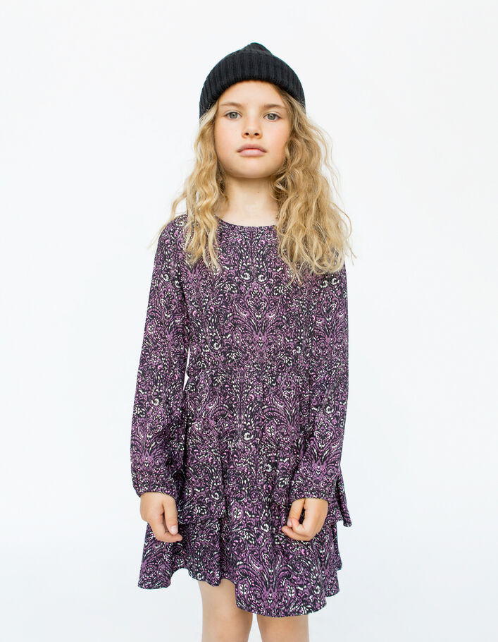 Roze jurk LENZING™ ECOVERO™ paisleyprint meisjes-2