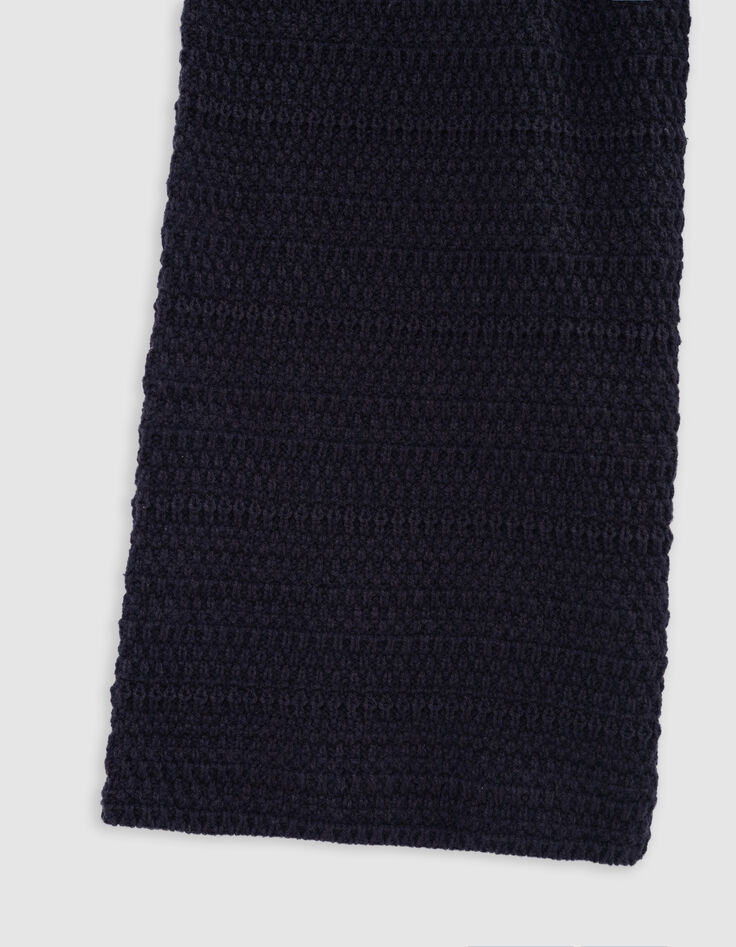 Fancy knitted navy pants relief girl-7
