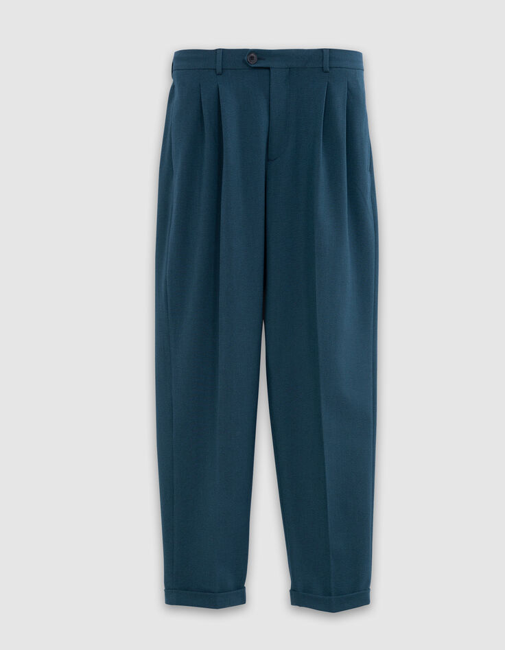 Blaue Anzughose für Herren mit Bundfalten-6 Blaue Anzughose für Herren mit Bundfalten-6