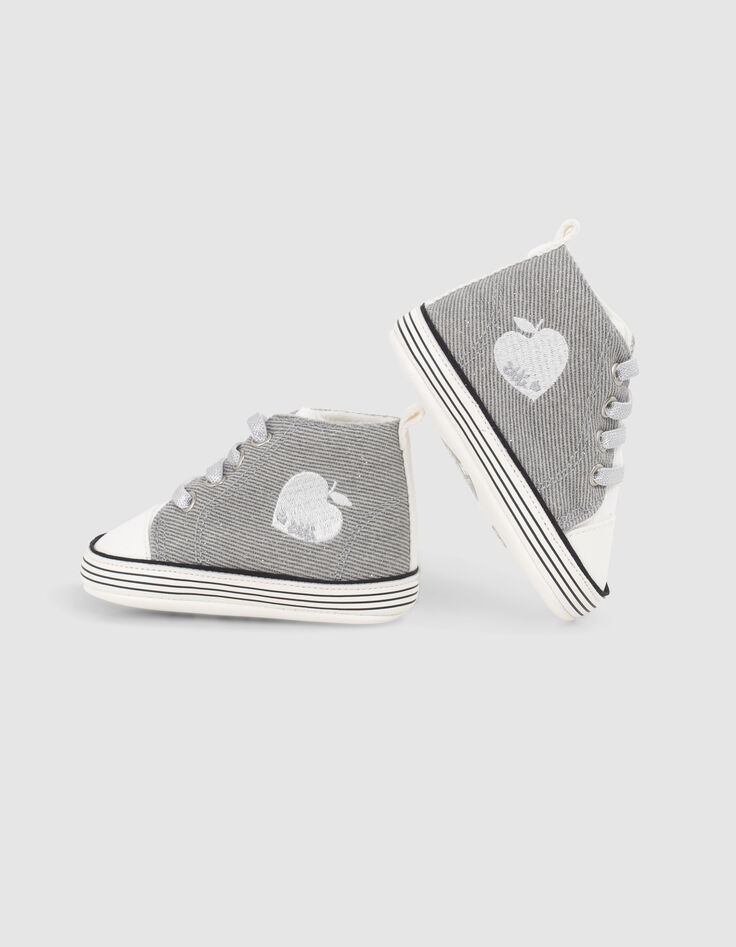 Graue und weiße Sneakers für Babymädchen-6