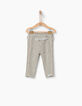 Baby girls' grey marl trousers with ruffles-1
