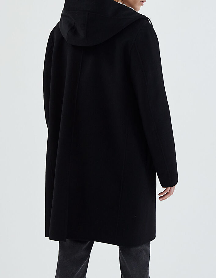 Manteau noir biface intérieur carreaux à capuche Homme - IKKS