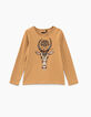 Girls’ caramel sacred cow’s head striped T-shirt-1