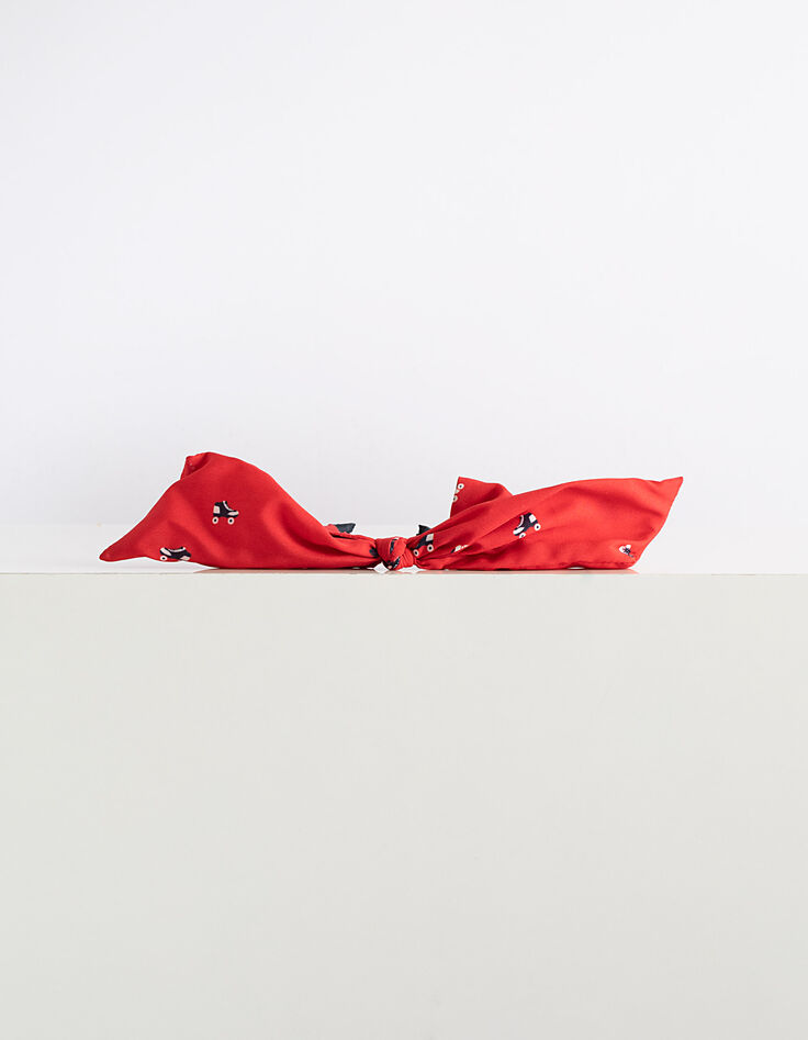 Serre-tête rouge à imprimé patins à roulettes I.Code-2