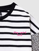 Ecru matrozenshirt biokatoen strikjes mouwen meisjes-5
