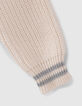 Cremeweißer Mädchenstrickpullover mit Sternstickerei-5