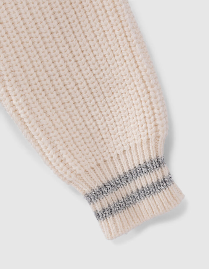 Girls’ off-white knit sweater with star embroidery-6