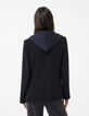 Americana negra pieza capucha milano gris mujer-2