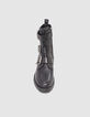 Women's black leather 3 buckle rangers boots-2