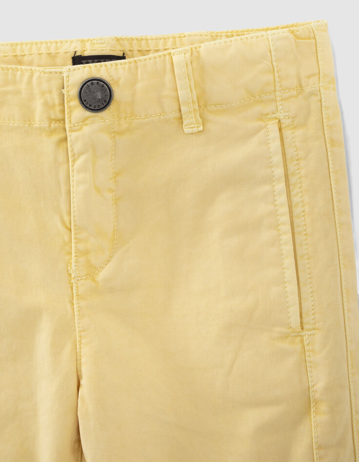 Boys’ light yellow chino Bermuda shorts-2