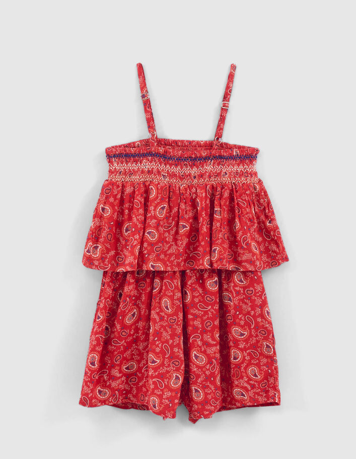 Girls' red paisley print Lenzing™ Ecovero™ viscose playsuit - IKKS