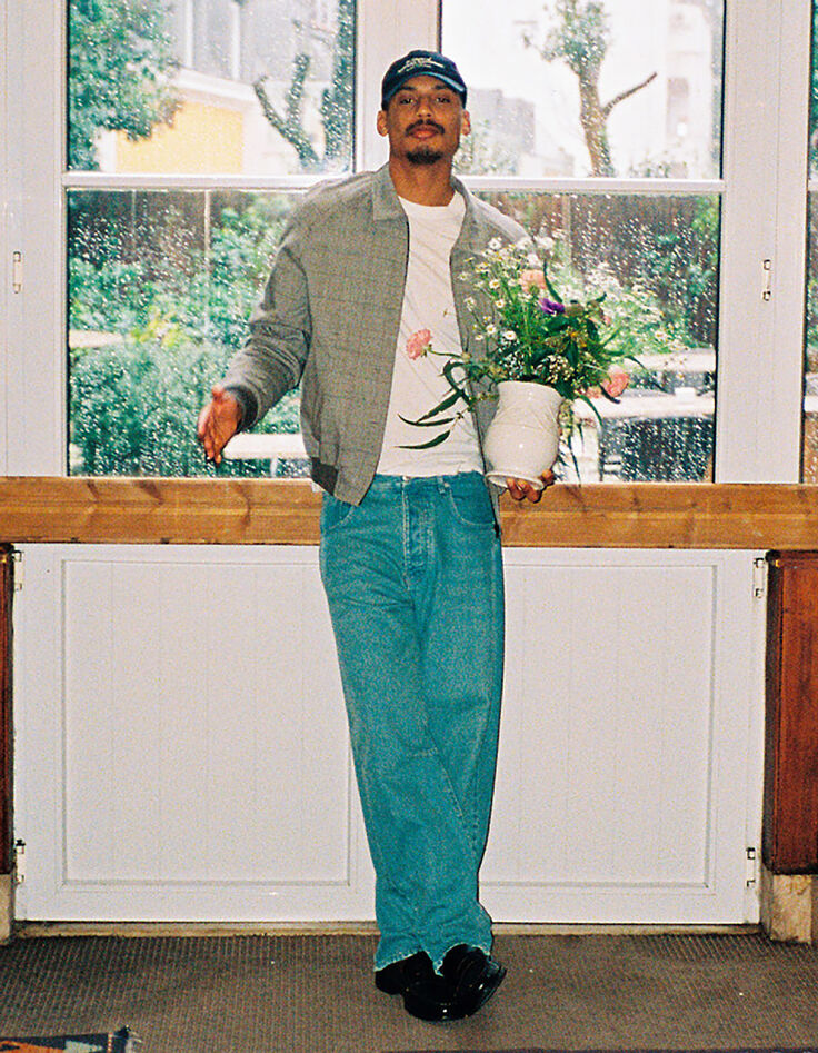 Jean barrel bleu Homme-1