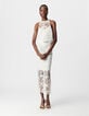 Women's all-lace white midi skirt-6