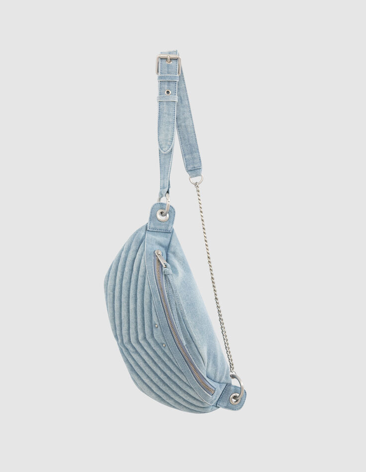 Sac banane 1440 bleu en jean délavé Femme-3 Sac banane 1440 bleu en jean délavé Femme-3