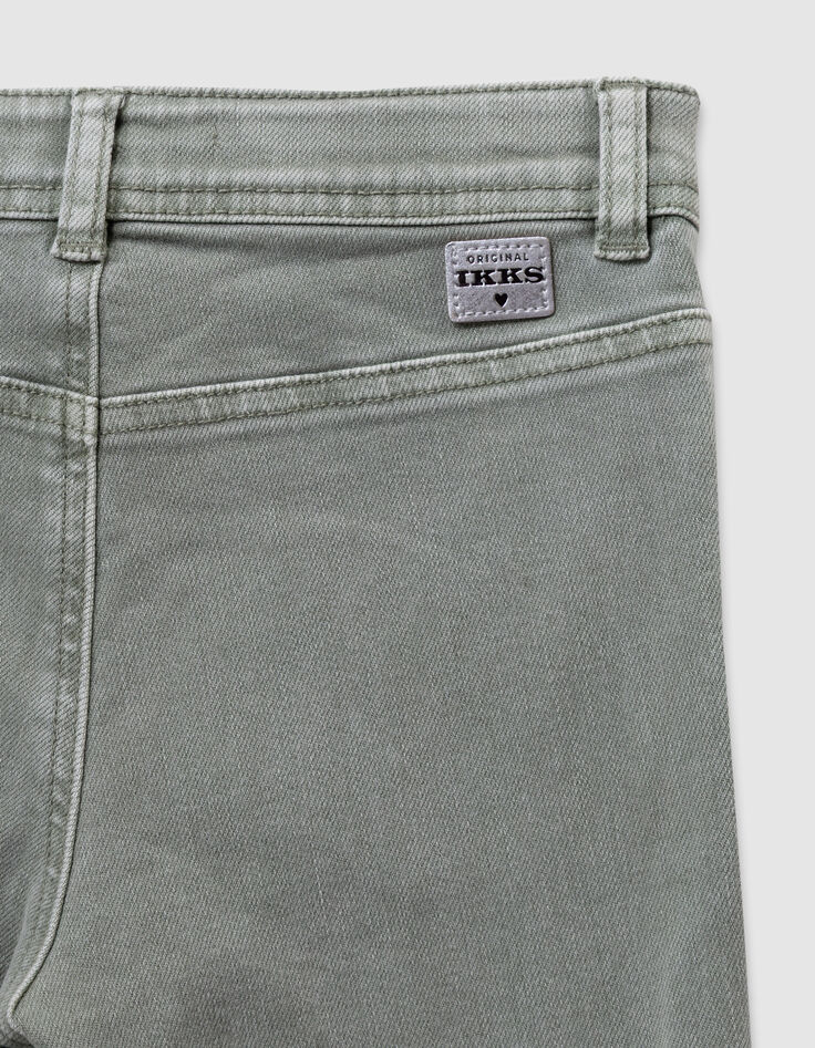 Khaki flare jeans met maxizakken voor meisjes-6