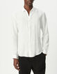 Camisa SLIM blanca 100 % lino Hombre-1