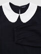 T-shirt manches longues noir col écru brodé sequins fille-4