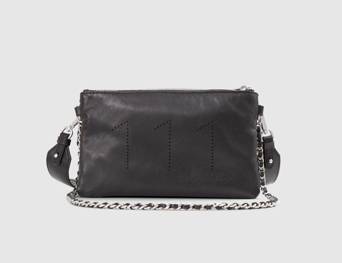 Women's black perforated leather The KINGSTON 111 bag - IKKS-3